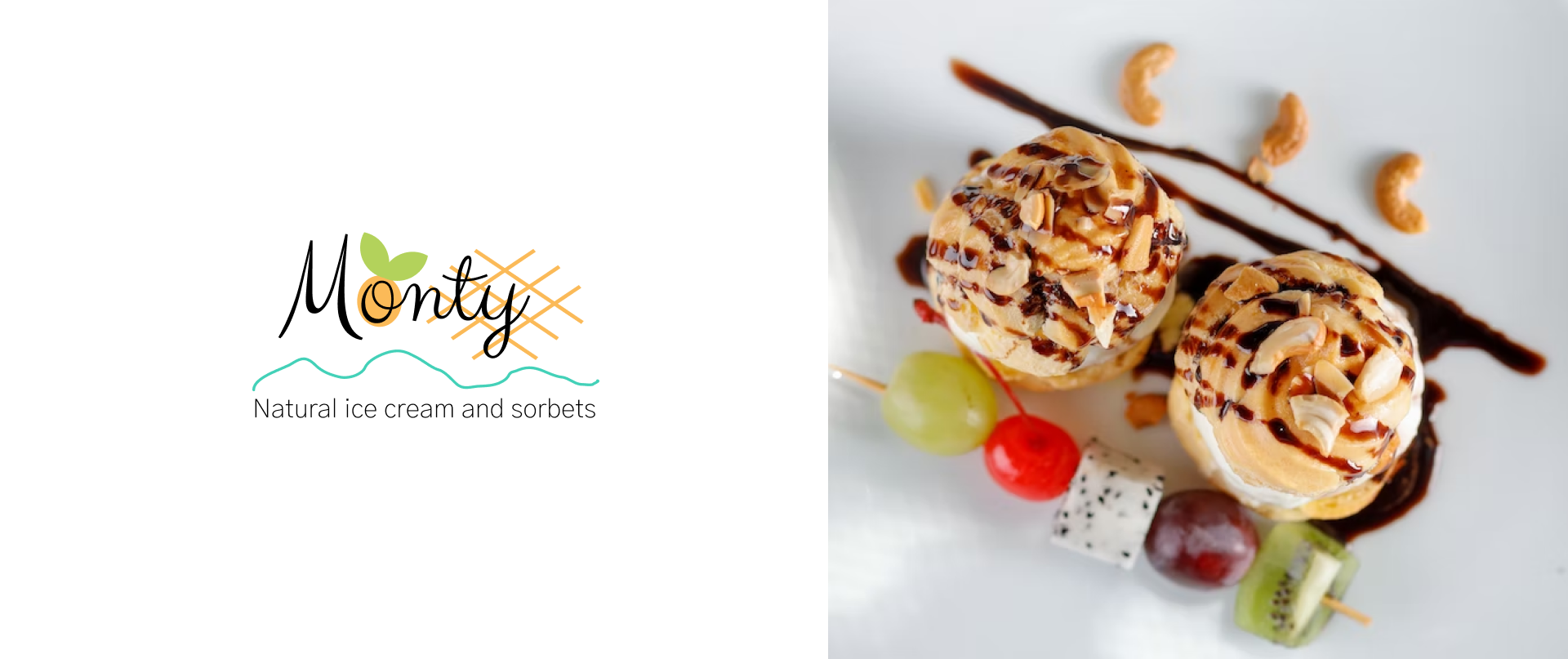 Monty. Ice cream logo and brand — Dprofile