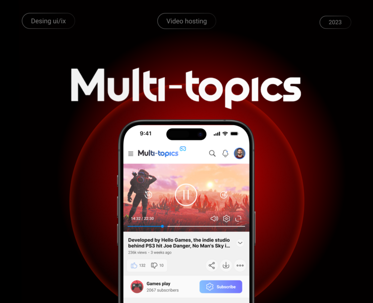 Multi-topics - видеохостинг | UX/UI Design — Интерфейсы, Брендинг на Dprofile