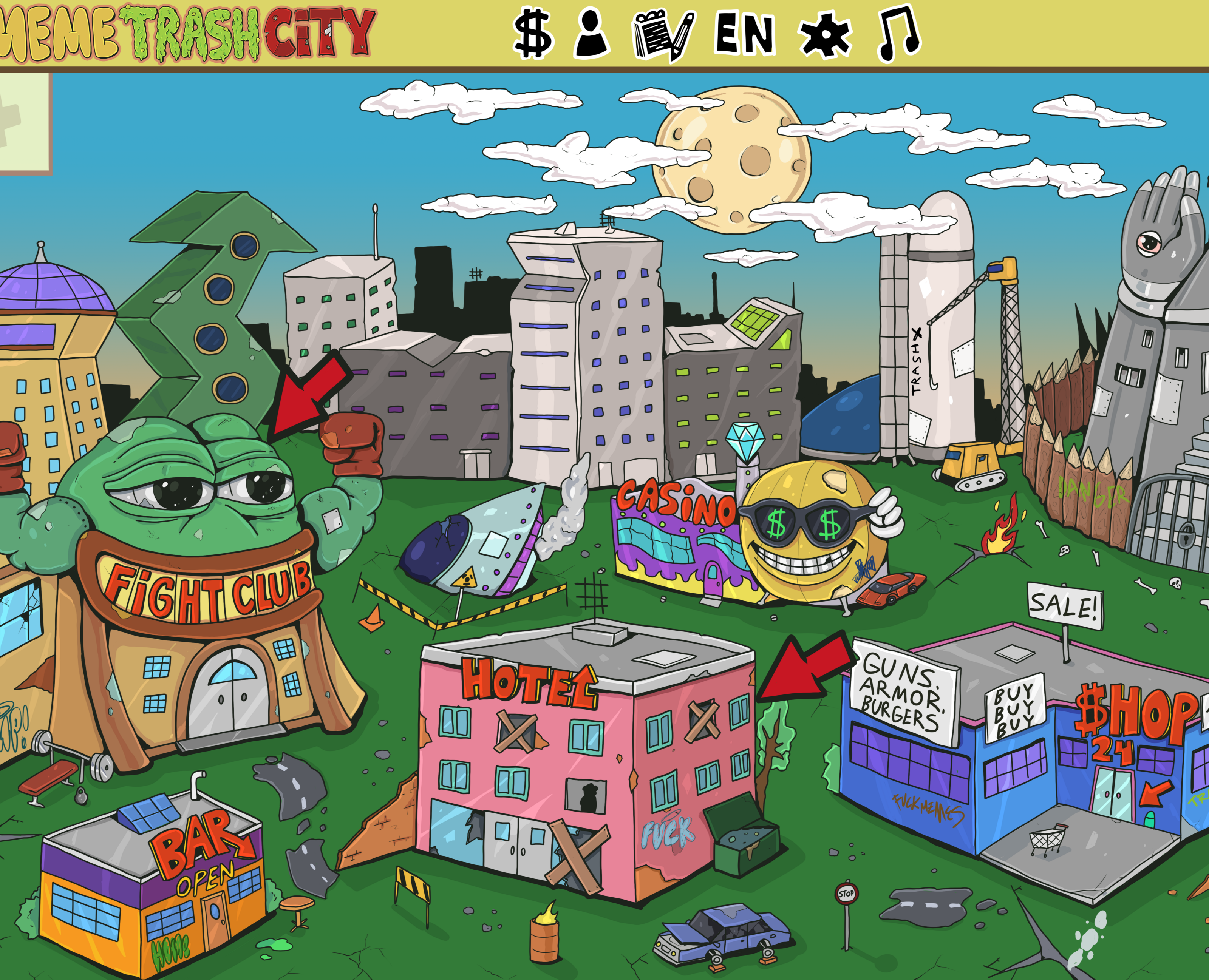 trash city game concept — Иллюстрация на Dprofile