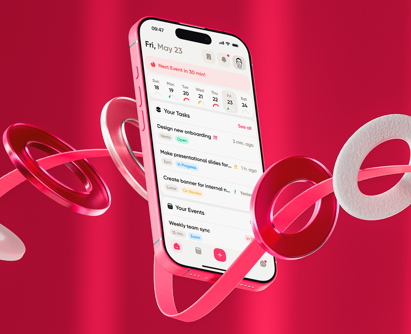 Orgo — мобильное SaaS приложение для управления задачами — Интерфейсы на Dprofile