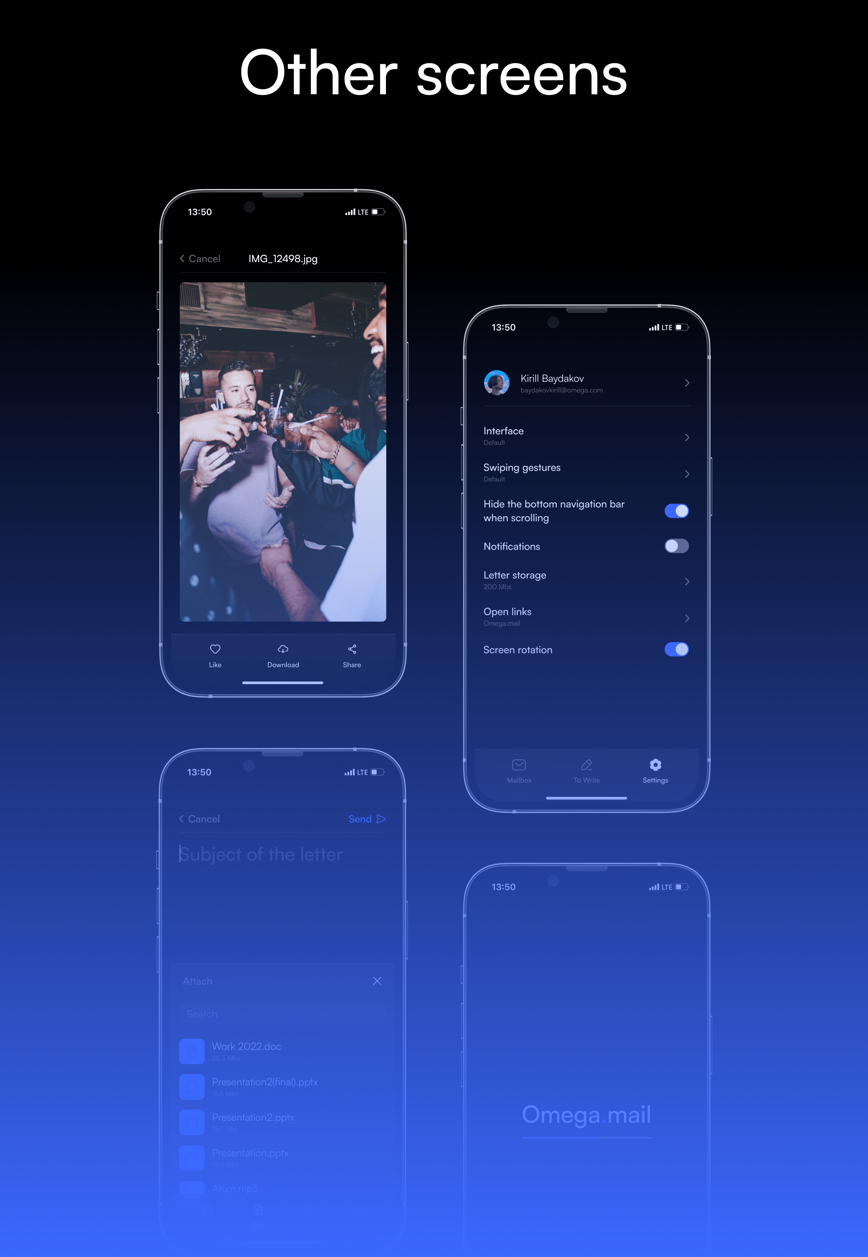 Omega.mail - Email App Concept UI — Dprofile