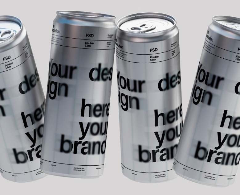 Metallic Soda Can Mockup — Брендинг, 3D на Dprofile