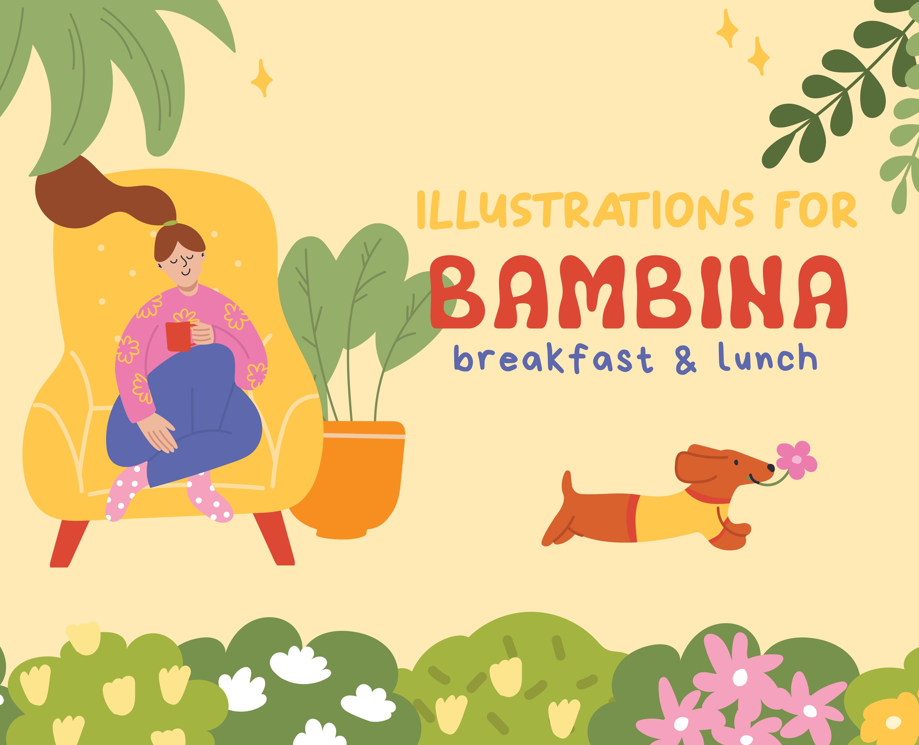 BAMBINA | Branding Illustrations for cafe — Иллюстрация на Dprofile