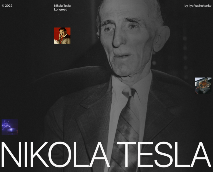 Никола Тесла. Повелитель молний — Интерфейсы, Анимация на Dprofile