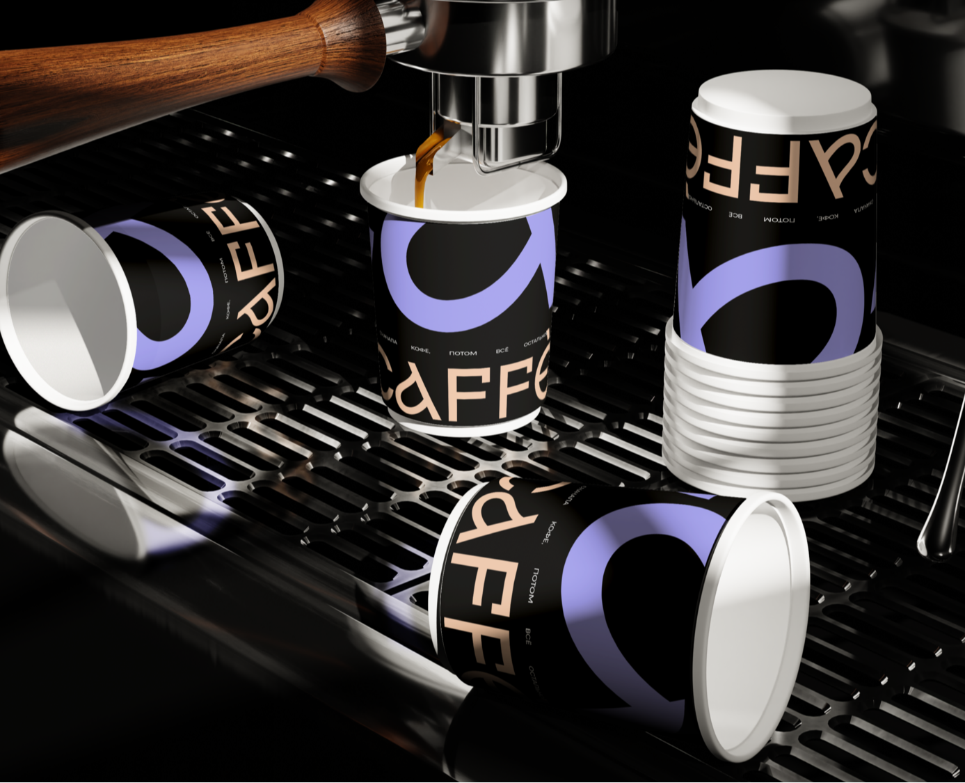 Фирменный стиль для кофейни «Сaffè» — Брендинг на Dprofile