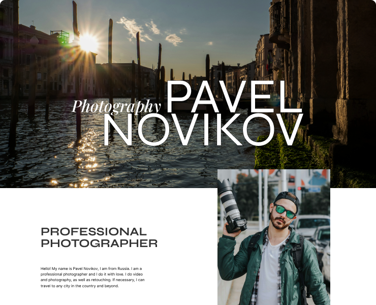 Портфолио для фотографа — Интерфейсы на Dprofile