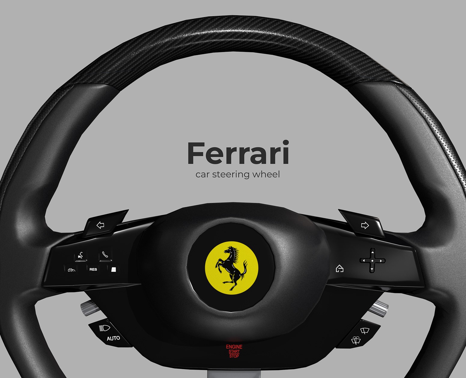 Руль Ferrari Purosangue 2022 года (3D модель Gane Ready) — 3D на Dprofile