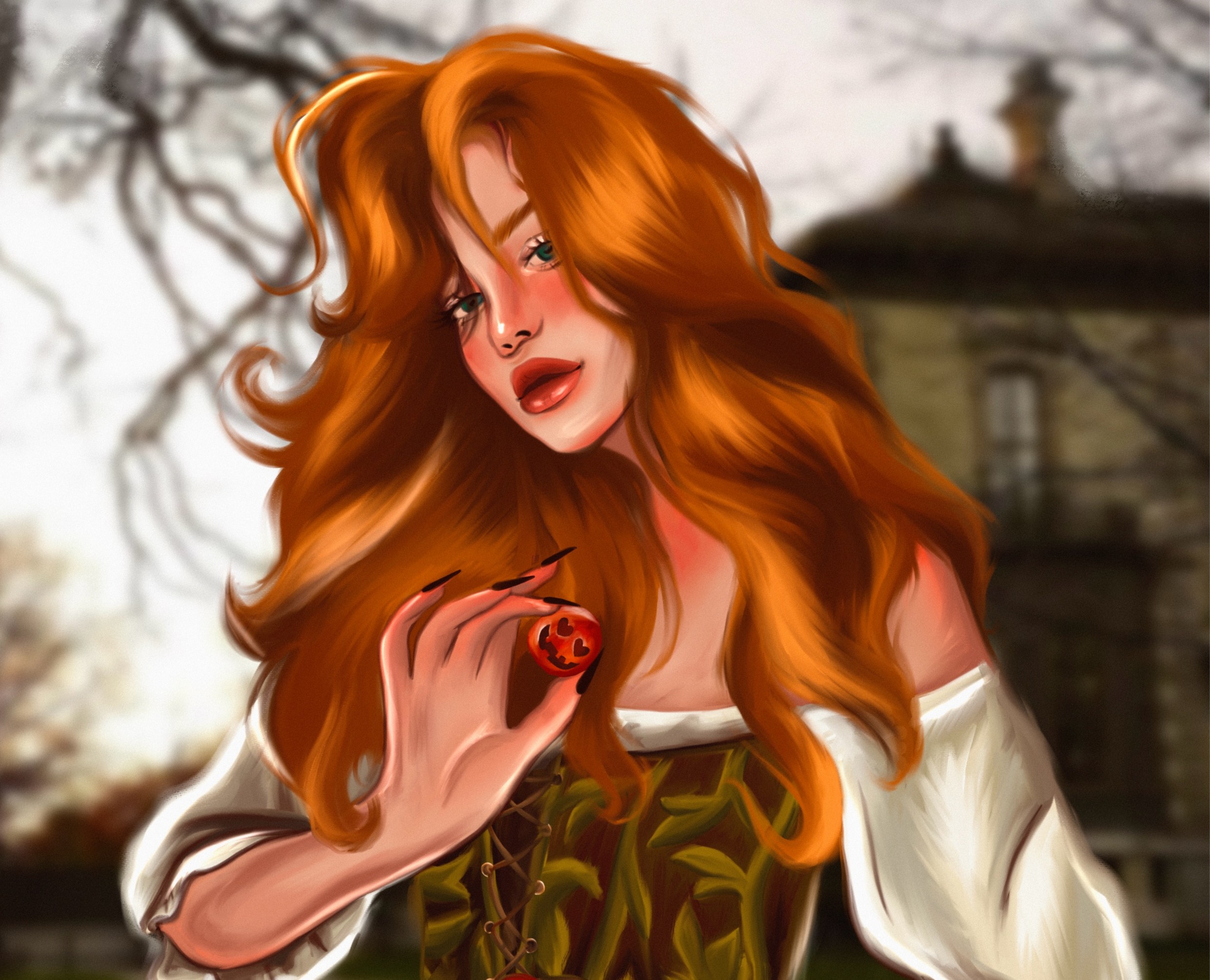 Девушка с яблоками — Иллюстрация на Dprofile