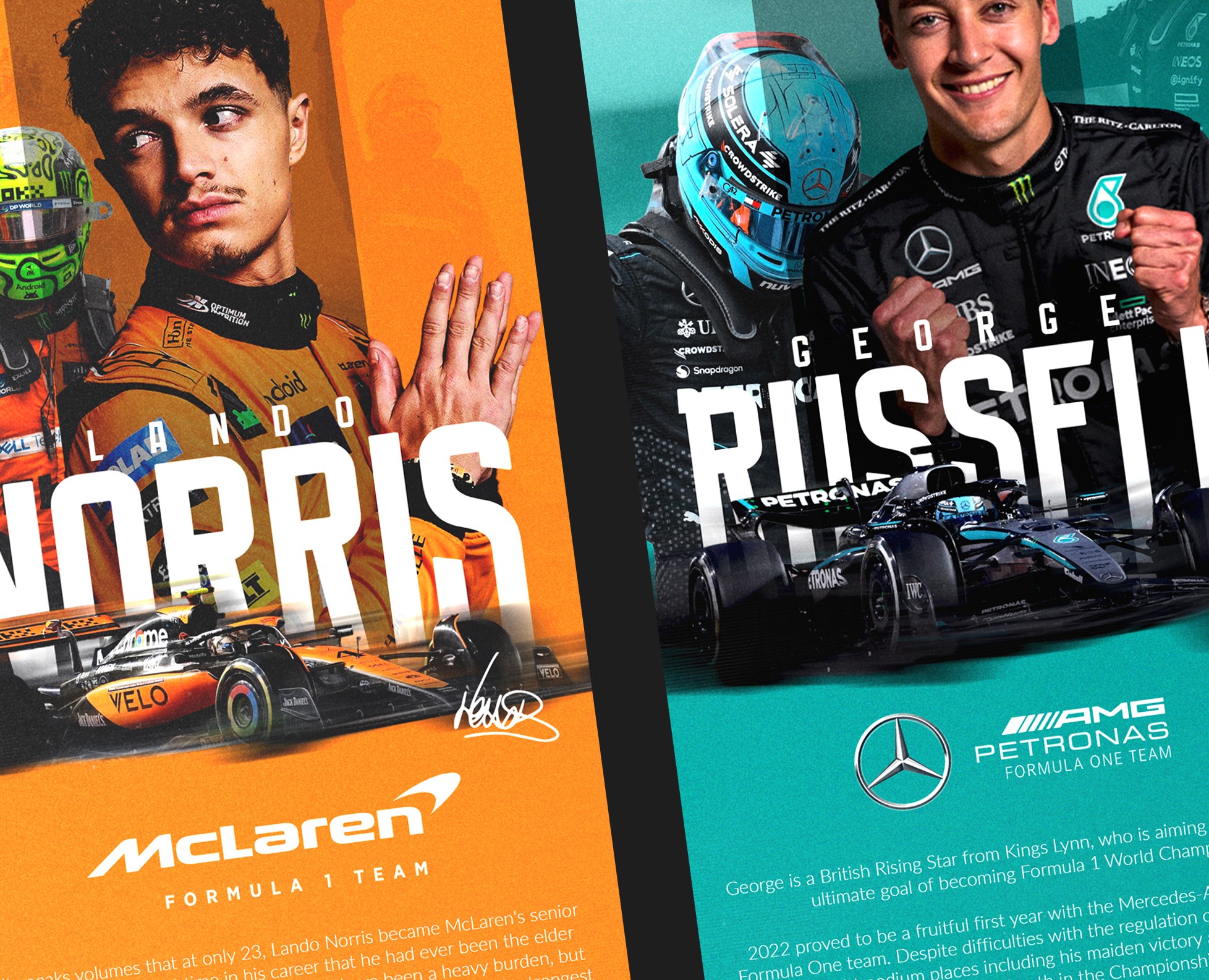 F1 Poster | Lando Norris | George Russell — Графика на Dprofile