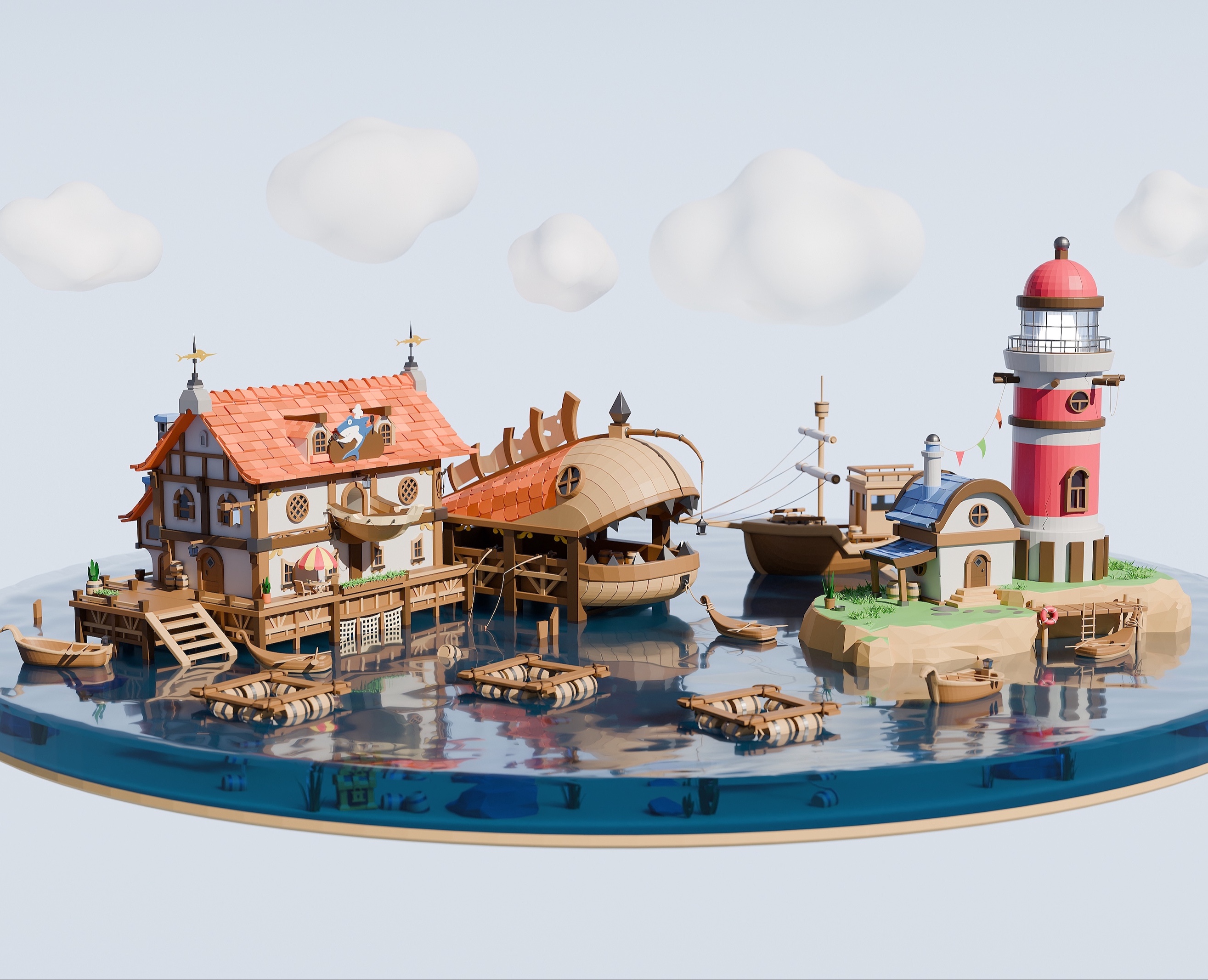 «Гостиница и маяк» — 3D на Dprofile