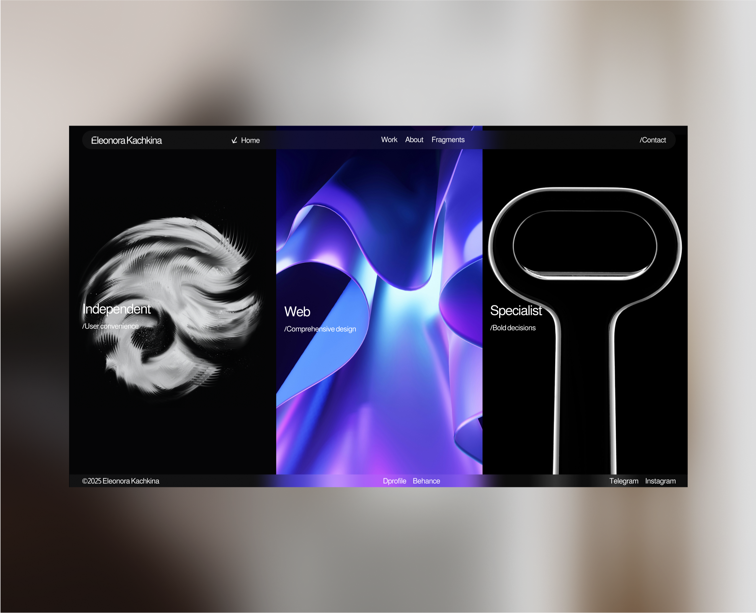 Eleonora Kachkina - Personal Portfolio — Интерфейсы на Dprofile