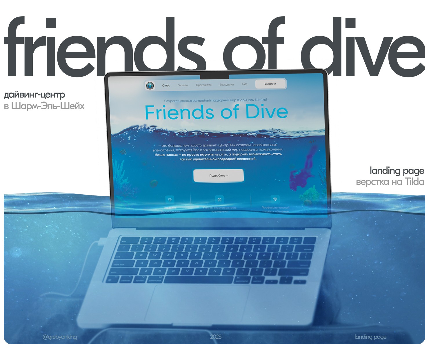 Дайвинг-центр l Friends of Dive — Интерфейсы, Графика на Dprofile