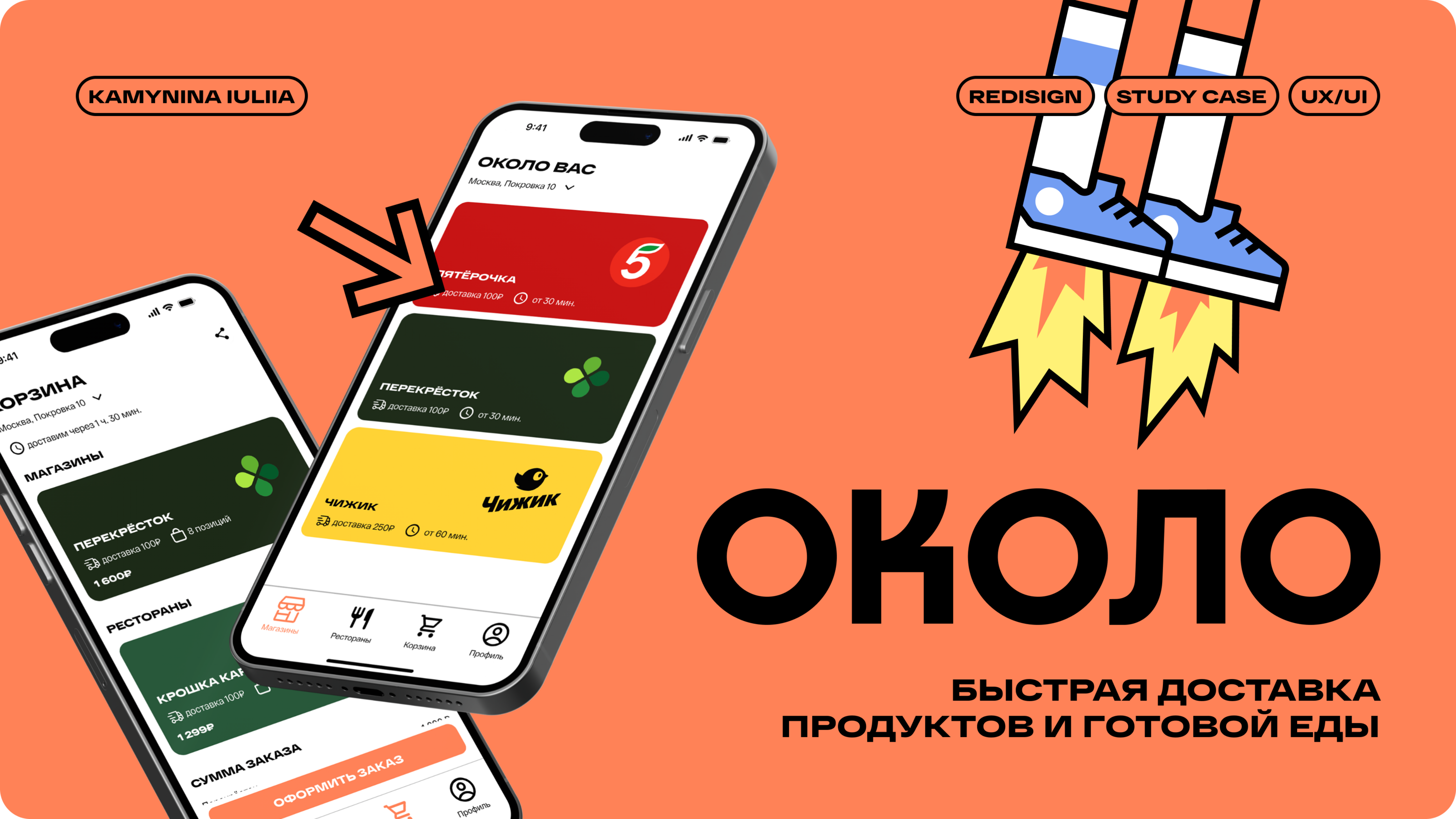 Около. Приложение для доставки продуктов и готовой еды — Dprofile