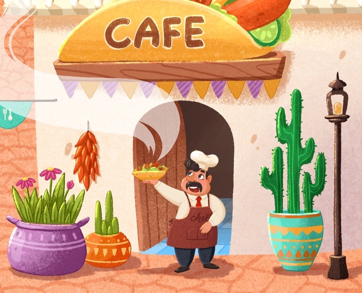 Food Travel Box. Cooking boxes delivery. Packaging. — Иллюстрация на Dprofile